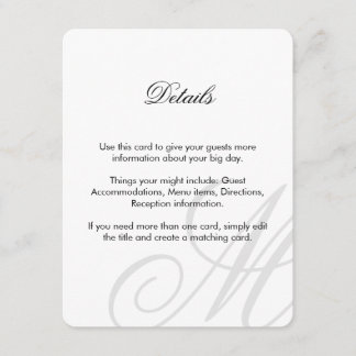 Black Tie | Black White | Insert Card