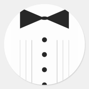 black tie bowtie tuxedo classic round sticker