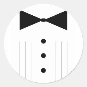 black tie bowtie tuxedo classic round sticker