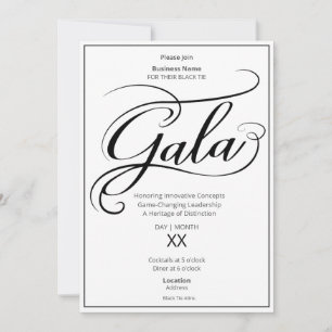 Black Tie Business Gala Invitation