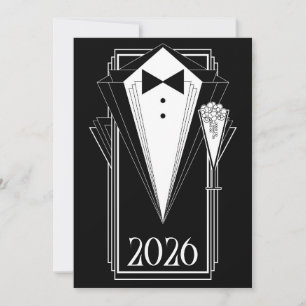 Black Tie Champagne Invitation
