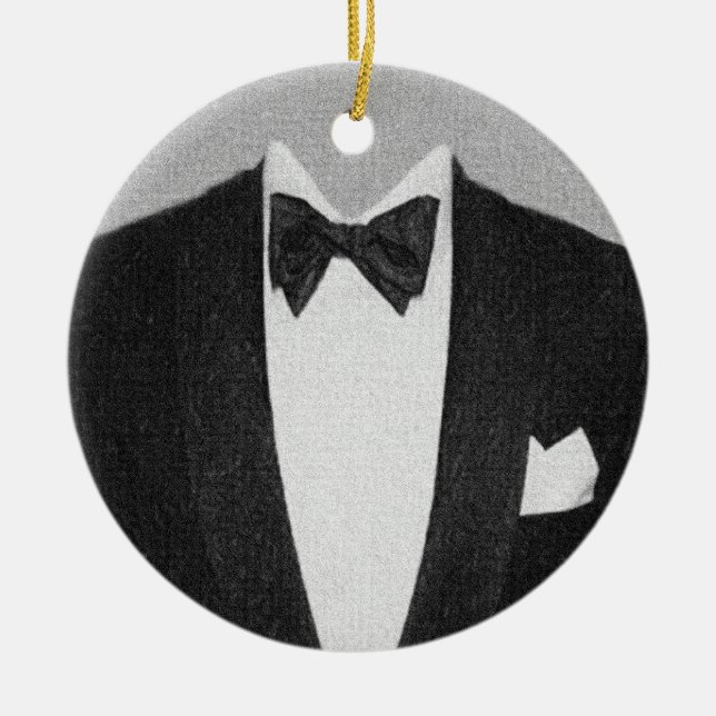 Black Tie Christmas Ornament (Front)