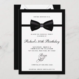 Black Tie, Cocktail Party Invitations