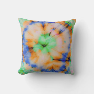 Black Tie Dye, Grungy Vintage. Cushion
