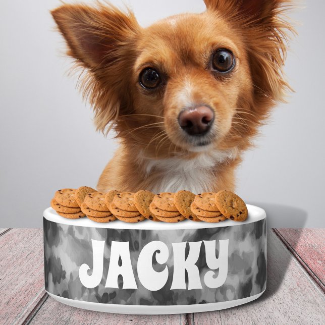 Black Tie Dye Personalised Dog or Cat Name Bowl (Creator Uploaded)