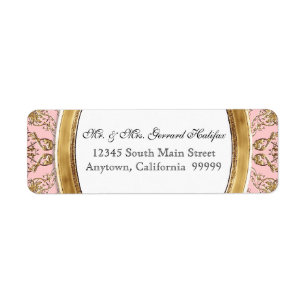 Black Tie Elegance 2 Golden Matching Address Label Return Address Label