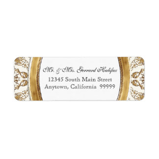 Black Tie Elegance 2 Golden Matching Address Label Return Address Label