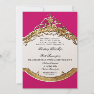 Black Tie Elegance 2, Golden Rehearsal Dinner Invitation