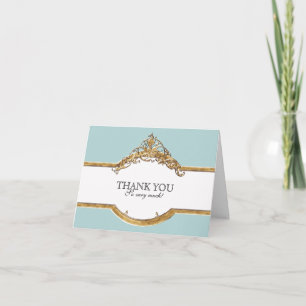Black Tie Elegance 2, Golden Thank You Note Cards
