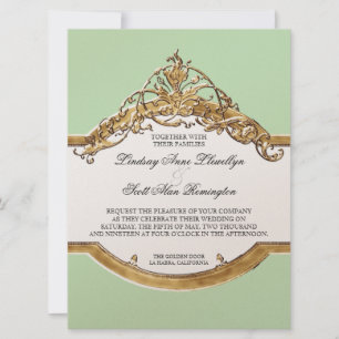 Black Tie Elegance 2, Golden Wedding Invitations
