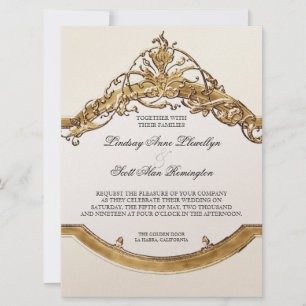 Black Tie Elegance 2, Golden Wedding Invitations