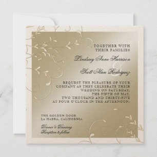 Black Tie Elegance, Champagne Cream Wedding Cards