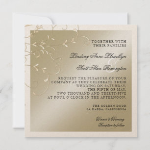 Black Tie Elegance, Champagne Cream Wedding Cards