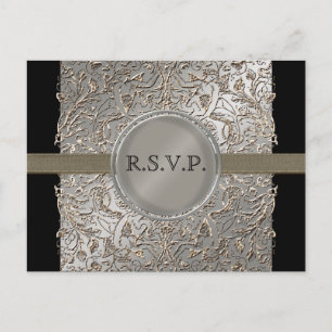 Black Tie Elegance, RSVP Response Card Postcard