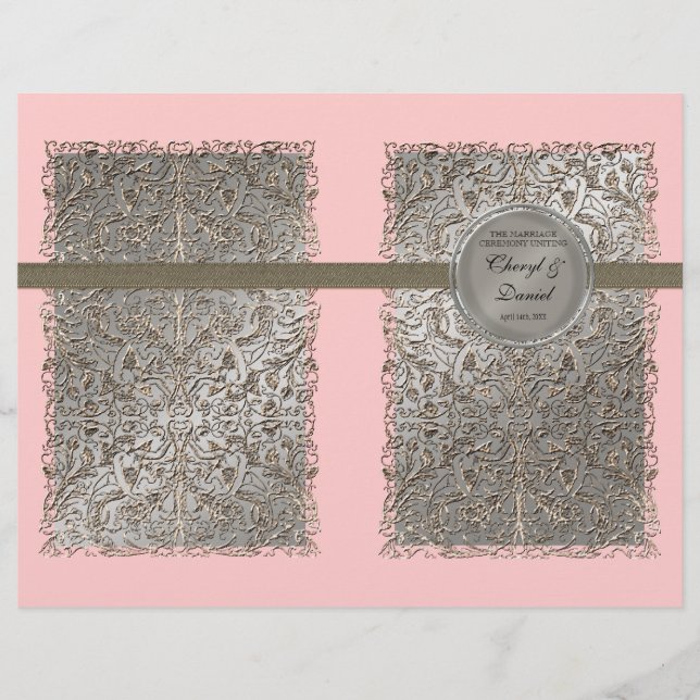 Black Tie Elegance, Silver Wedding Programs (Front)