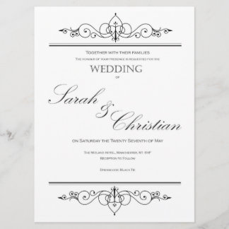 Black Tie - Elegant Simple - Wedding - Invitation