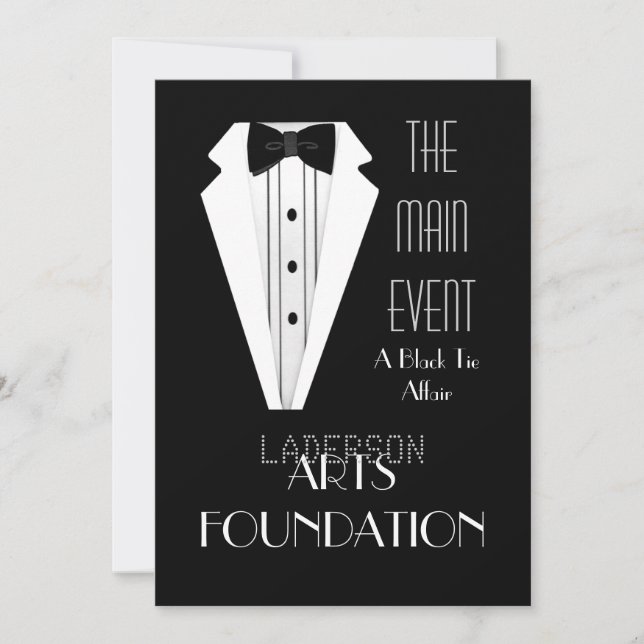 Black Tie Formal Event Invitation (Front)