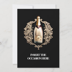 Black tie formal event Vintage sparkling wine Invitation