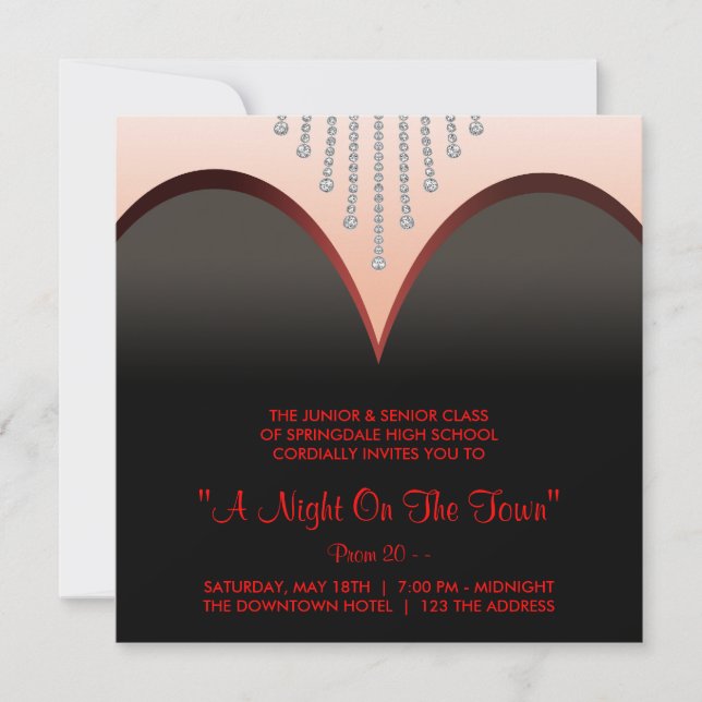 Black Tie Formal Prom Invitations (Front)
