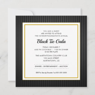Black Tie Gala   Business Professional Dinner Invitation