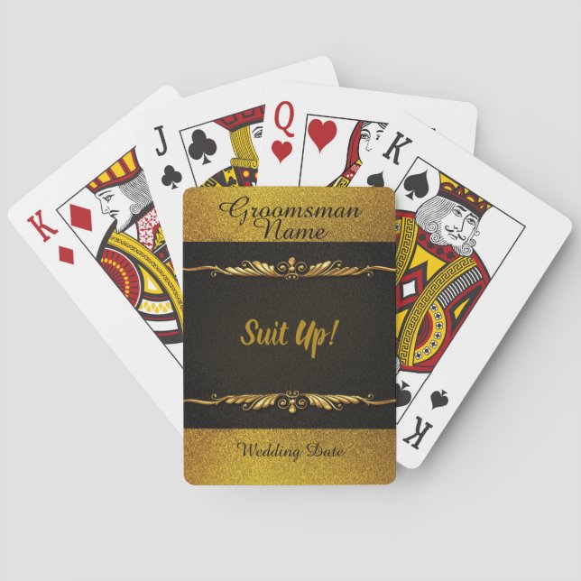 Black Tie Groomsman Bicycle Playing Card Favours (Back)