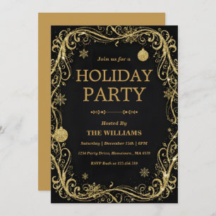 Black Tie Holiday & New Year’s Eve Celebration Invitation