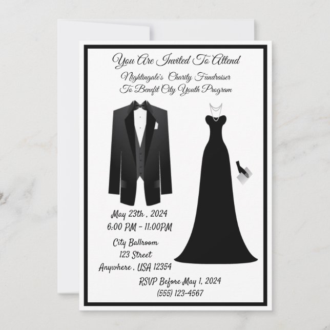 Black Tie  Invitation (Front)