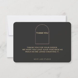 Black Tie Luxury Business Thank You for Your Order Card