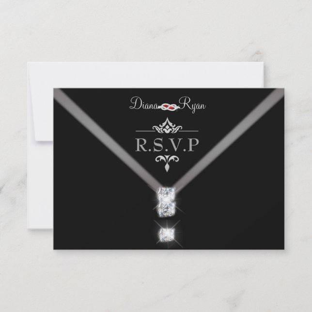 Black Tie R.S.V.P. RSVP Card (Front)