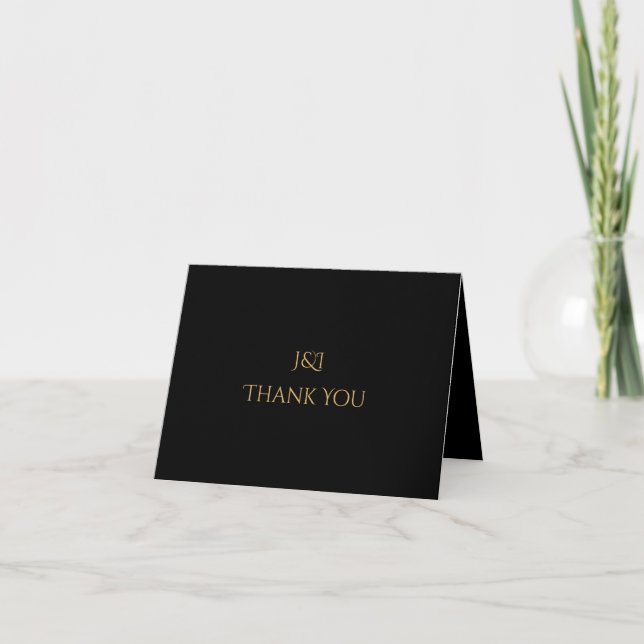 Black Tie Royal Regency | Luxury Black and Gold  Thank You Card (Front)