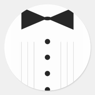 black tie tuxedo bowtie line drawing classic round sticker
