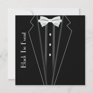 Black Tie Tuxedo Formal Invitation