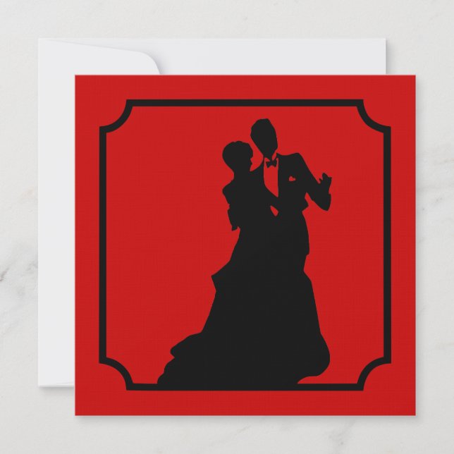 Black Tie Valentine Dance Party Invitation (Front)