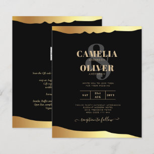 Black Tie Wedding Gold Foil Script Elegant Event