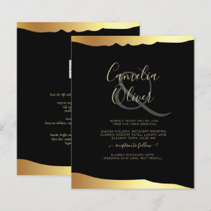 Black Tie Wedding Gold Foil Script Elegant Event 