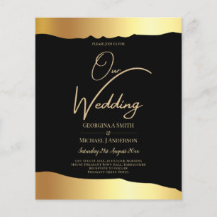 Black Tie Wedding Gold Foil Script Elegant Event