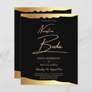 Black Tie Wedding Gold Foil Script Elegant Event 