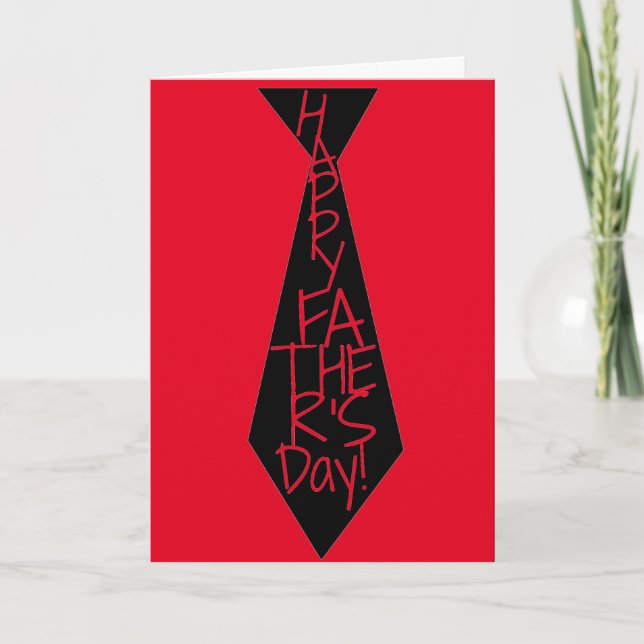 Black Tie With Red Happy Father's Day Holiday Card (Front)