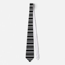 Black Tie With Thin Horizontal White Stripes