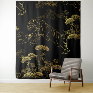 Black Tiger Cover Tapestry