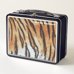 Black Tiger Skin Metal Lunch Box