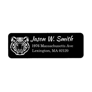Black Tigers Logo School Mascot Return Address Label