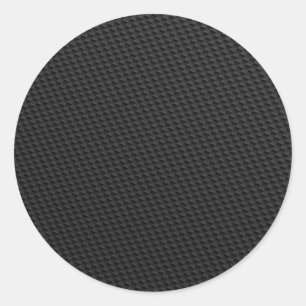 Black Tightly Woven Carbon Fibre Textured Classic Round Sticker