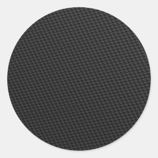 Black Tightly Woven Carbon Fibre Textured Classic Round Sticker