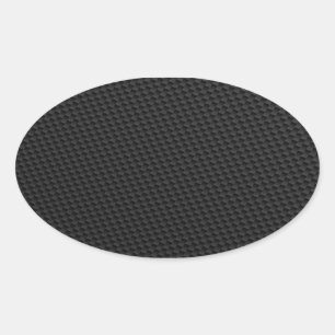 Black Tightly Woven Carbon Fibre Textured Oval Sticker