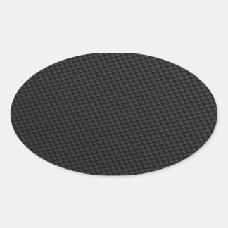 Black Tightly Woven Carbon Fibre Textured Oval Sticker