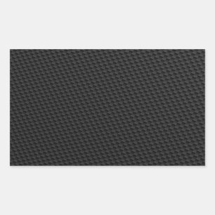 Black Tightly Woven Carbon Fibre Textured Rectangular Sticker