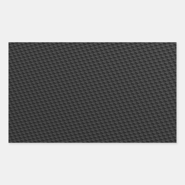 Black Tightly Woven Carbon Fibre Textured Rectangular Sticker (Front)