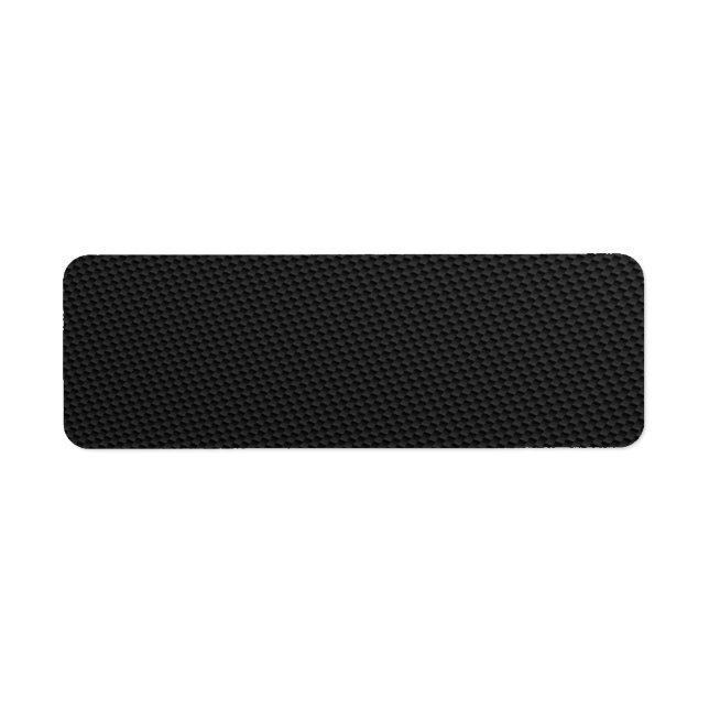 Black Tightly Woven Carbon Fibre Textured Return Address Label (Front)