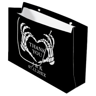 Black Til Death Do Us Part Wedding Thank You Large Gift Bag